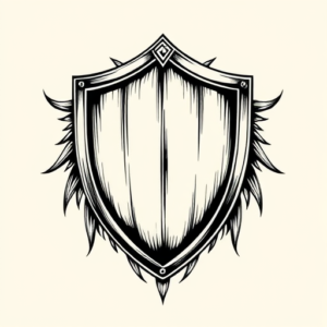 Illustrative Shield Tattoo