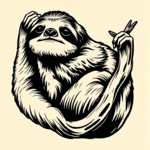 Illustrative Sloth Tattoo