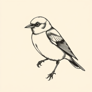 Illustrative Sparrow Tattoo