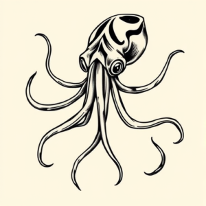 Illustrative Squid Tattoo