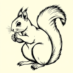Illustrative Squirrel Tattoo