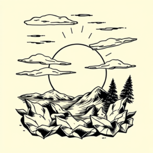 Illustrative Sunset Tattoo