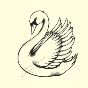 Illustrative Swan Tattoo