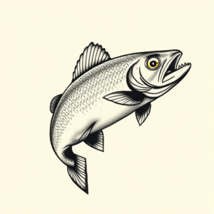 Illustrative Trout Tattoo