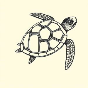 Illustrative Turtle Tattoo