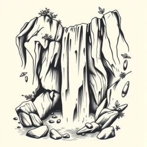 Illustrative Waterfall Tattoo