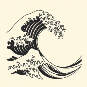 Illustrative Wave Tattoo