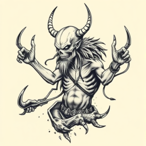 Illustrative Wendigo Tattoo