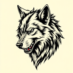Illustrative Werewolf Tattoo
