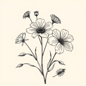 Illustrative Wildflower Tattoo