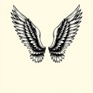 Illustrative Wings Tattoo