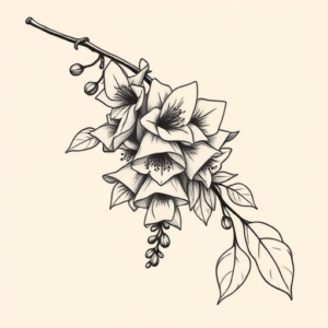 Illustrative Wisteria Tattoo