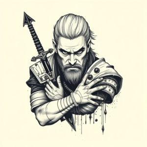 Illustrative Witcher Tattoo