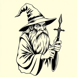 Illustrative Wizard Tattoo