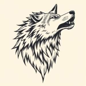 Illustrative Wolf Tattoo