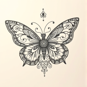 Indian Butterfly Tattoo