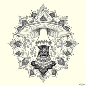 Indian Mushroom Tattoo
