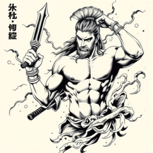 Japanese Achilles Tattoo