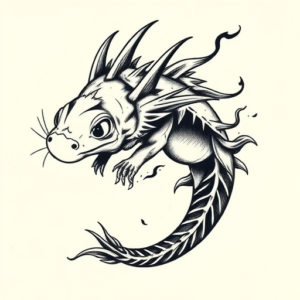 Japanese Axolotl Tattoo
