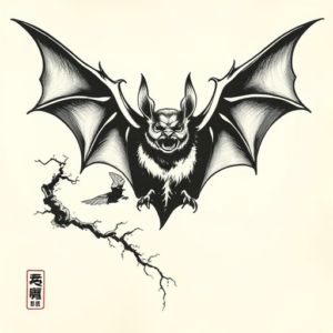 Japanese Bat Tattoo