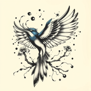 Japanese Bluebird Tattoo