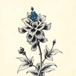 Japanese Bluebonnet Tattoo