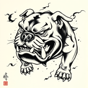 Japanese Bulldog Tattoo