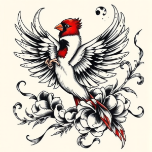 Japanese Cardinal Tattoo
