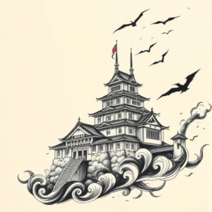 Japanese Castle Tattoo