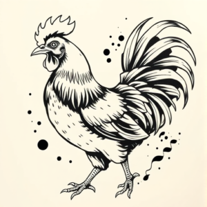 Japanese Chicken Tattoo