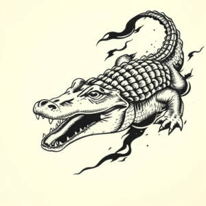 Japanese Crocodile Tattoo