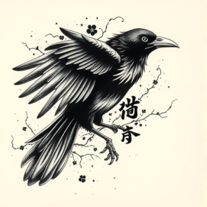 Japanese Crow Tattoo