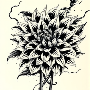 Japanese Dahlia Tattoo