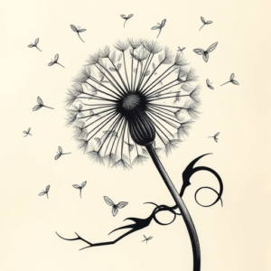 Japanese Dandelion Tattoo