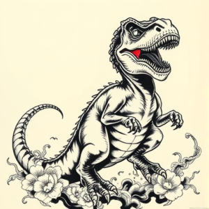 Japanese Dinosaur Tattoo