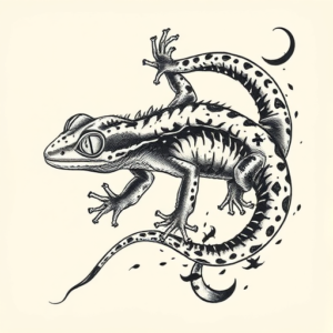 Japanese Gecko Tattoo