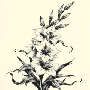 Japanese Gladiolus Tattoo