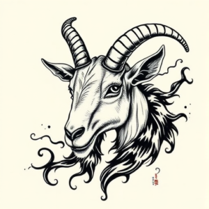 Japanese Goat Tattoo