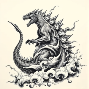 Japanese Godzilla Tattoo