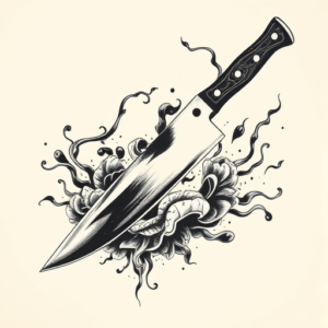 Japanese Knife Tattoo