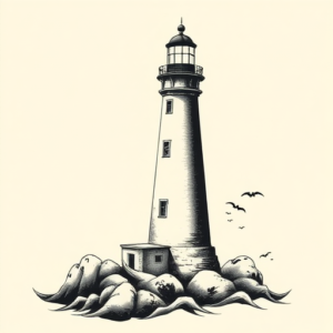Japanese Lighthouse Tattoo