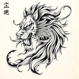 Japanese Lion Tattoo
