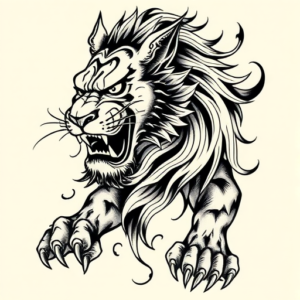 Japanese Lioness Tattoo