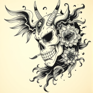 Japanese Mictlantecuhtli Tattoo