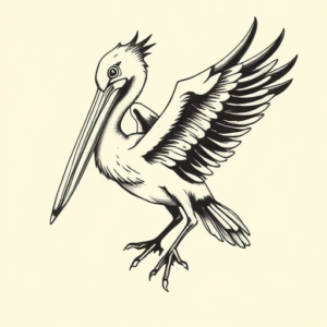 Japanese Pelican Tattoo