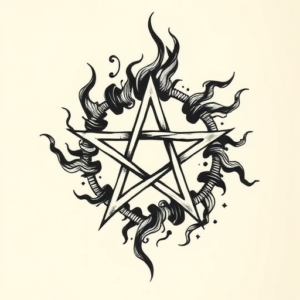 Japanese Pentagram Tattoo