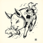 Japanese Pig Tattoo