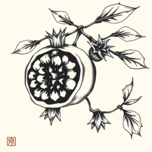 Japanese Pomegranate Tattoo
