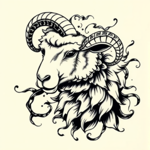 Japanese Sheep Tattoo