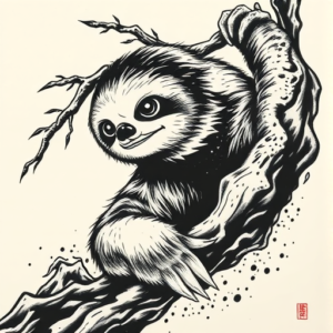 Japanese Sloth Tattoo